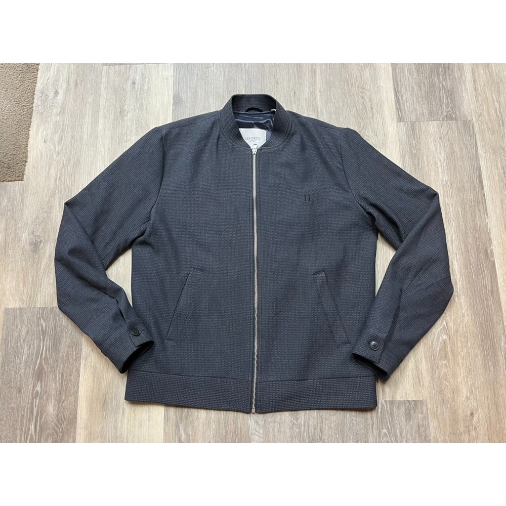 Les Deux Men's Navy Como Structure Bomber Jacket Copenhagen L